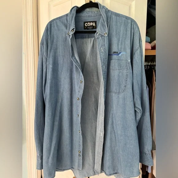 Handpainted Eagles Denim Long Sleeve - Picture 4 of 5